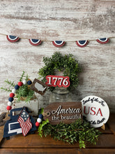 Load image into Gallery viewer, Patriotic Mini Tiered Tray US Beaded Tag