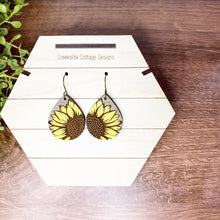 Load image into Gallery viewer, Sunflower Drop Earrings