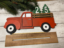 Load image into Gallery viewer, Vintage Truck Christmas Countdown- red truck - interchangeable countdown - farmhouse Christmas