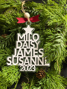 Personalized Family Tree Ornament, Name Ornament, Personalized Gift