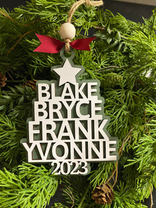 Personalized Family Tree Ornament, Name Ornament, Personalized Gift