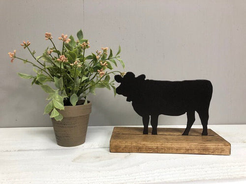 Farmhouse Decor - Cow - Metal Decor - Shelf Sitter