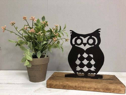 Farmhouse Decor - Owl - Metal Decor - Shelf Sitter