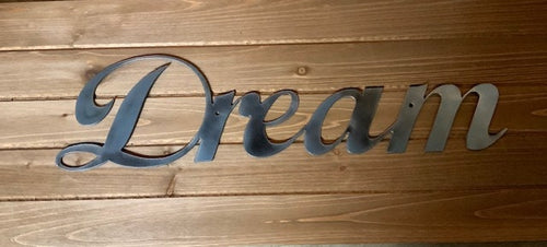 Dream Metal Word, Farmhouse Decor, Metal Decor, Wall Hanging, Gallery Wall