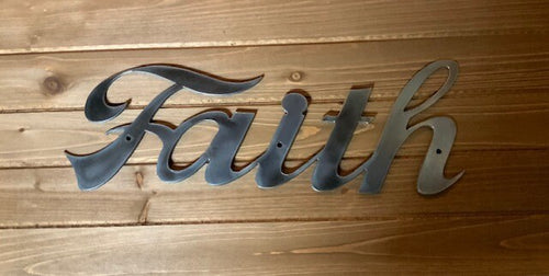 Faith Metal Word - Farmhouse Decor - Metal Decor