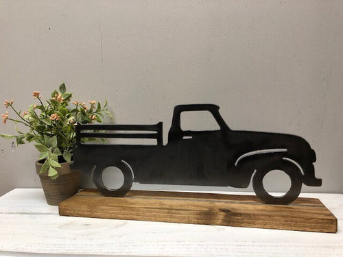Farmhouse Decor - Vintage Truck - Metal Decor - Shelf Sitter