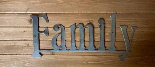 Family Metal Word - Farmhouse Decor - Metal Decor
