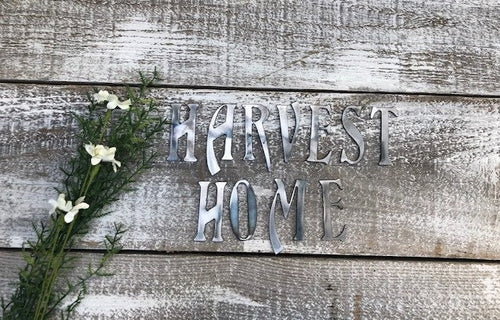 Harvest Home - 2 inch Metal Letters- Small Metal Letters - Steel - Natural Steel - Sign Letters - Craft Supplies - Fall Decor