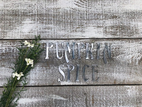 Pumpkin Spice - 2 inch Metal Letters- Small Metal Letters - Steel - Natural Steel - Sign Letters - Craft Supplies - Fall Decor