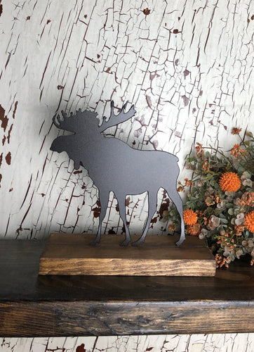 Farmhouse Decor - Moose - Metal Decor - Shelf Sitter - Lodge Decor