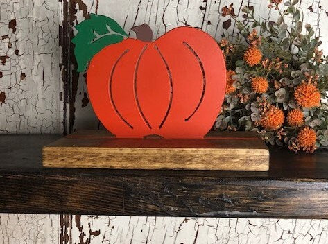 Farmhouse Decor - Pumpkin - Metal Decor - Shelf Sitter - Fall Decor - Halloween Decor