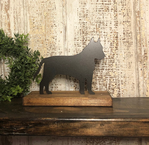 Pit Bull - Dog - Metal Decor - Shelf Sitter