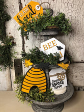 Load image into Gallery viewer, Bee Tiered Tray set - Bee decor - tiered tray decor
