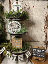 Load image into Gallery viewer, We Make A House A Home Mini Tiered Tray sign - Farmhouse decor - tiered tray decor
