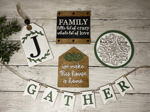 Family Mini Tiered Tray sign, Farmhouse decor, funny family sign, tiered tray decor