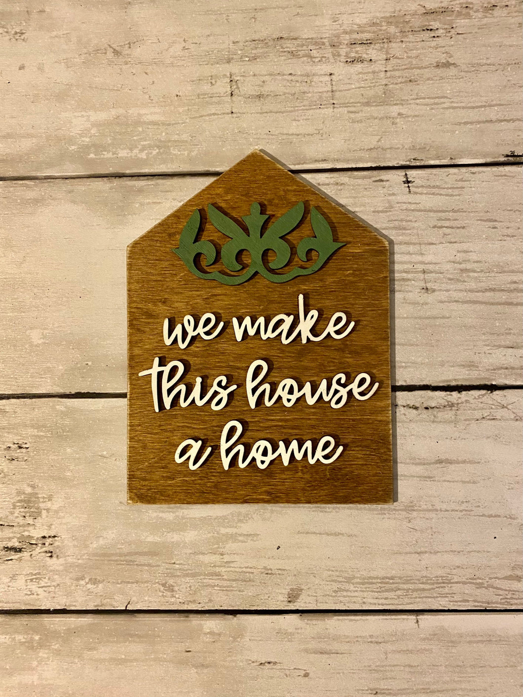 We Make A House A Home Mini Tiered Tray sign - Farmhouse decor - tiered tray decor