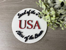 Load image into Gallery viewer, Land of the Brave Tiered Tray set, Patriotic decor, tiered tray decor
