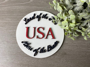 Land of the Brave Tiered Tray set, Patriotic decor, tiered tray decor