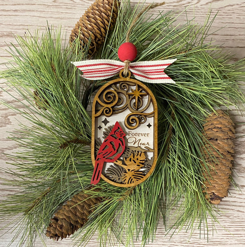 Always near cardinal memorial ornament, remembrance, light bed one memory gift