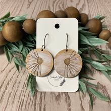 Load image into Gallery viewer, Laser Engraved Round Daisy Earrings, Handmade Wooden Flower Jewelry, Boho Chic Spring Accessories, Gift for Her
