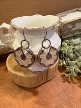 Load image into Gallery viewer, Starburst drop Earrings, lightweight wood Earrings
