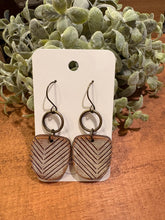 Load image into Gallery viewer, U Shape Line Design drop Earrings, lightweight wood Earrings
