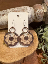 Load image into Gallery viewer, Starburst drop Earrings, lightweight wood Earrings
