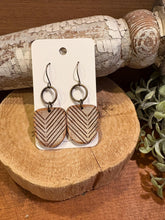 Load image into Gallery viewer, U Shape Line Design drop Earrings, lightweight wood Earrings
