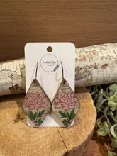 Load image into Gallery viewer, Pink Floral Drop Earrings, Floral Earrings

