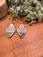 Load image into Gallery viewer, Pink Floral Drop Earrings, Floral Earrings
