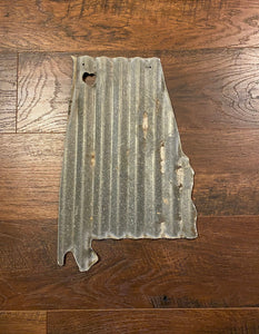 16 Inch Corrugated metal state - Alabama - Farmhouse Decor - state