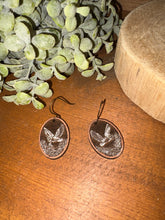 Load image into Gallery viewer, Owl Reverse Engrave Drop Earrings, laser engraved, hand painted, wood earrings, nickel free
