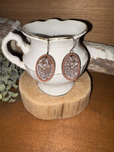 Load image into Gallery viewer, Butterfly Reverse Engrave Drop Earrings, laser engraved, hand painted, wood earrings, nickel free
