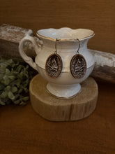 Load image into Gallery viewer, Cardinal Reverse Engrave Drop Earrings, laser engraved, hand painted, wood earrings, nickel free
