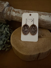 Load image into Gallery viewer, Cardinal Reverse Engrave Drop Earrings, laser engraved, hand painted, wood earrings, nickel free

