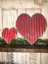 Load image into Gallery viewer, Corrugated metal heart (16”) - Spring decor - Valentines Day decor - Heart
