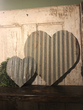 Load image into Gallery viewer, Corrugated metal heart (16”) - Spring decor - Valentines Day decor - Heart
