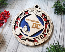 Load image into Gallery viewer, State Ornament - Wood USA Ornament - Christmas Ornament - Washington DC Ornament
