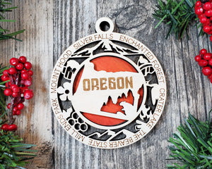 State Ornament - Wood USA Ornament - Christmas Ornament - Oregon Ornament
