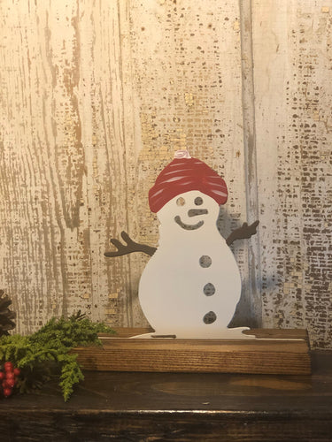 Christmas Decor - Snowman - Metal Decor - Shelf Sitter