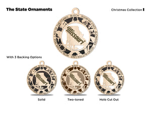 State Ornament - Wood USA Ornament - Christmas Ornament - Missouri Ornament