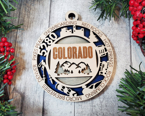 State Ornament - Wood USA Ornament - Christmas Ornament - Colorado Ornament