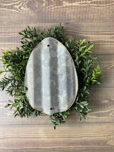 6 Inch Mini - Corrugated metal Easter Egg - holiday decor - Easter - Spring decor