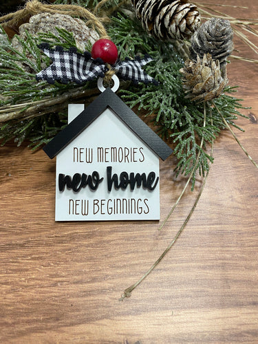 Christmas houses ornament - Christmas decor - Ornament- tiered tray decor - address ornament - new home ornament