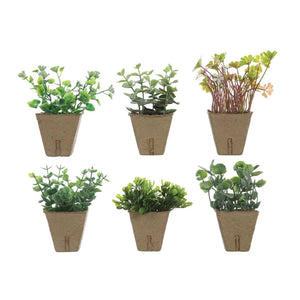 Faux Plant in Paper Pot, 6 Styles