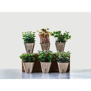 Faux Plant in Paper Pot, 6 Styles