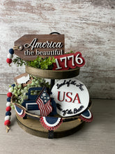 Load image into Gallery viewer, Patriotic Mini Tiered Tray &quot;1776&quot; sign
